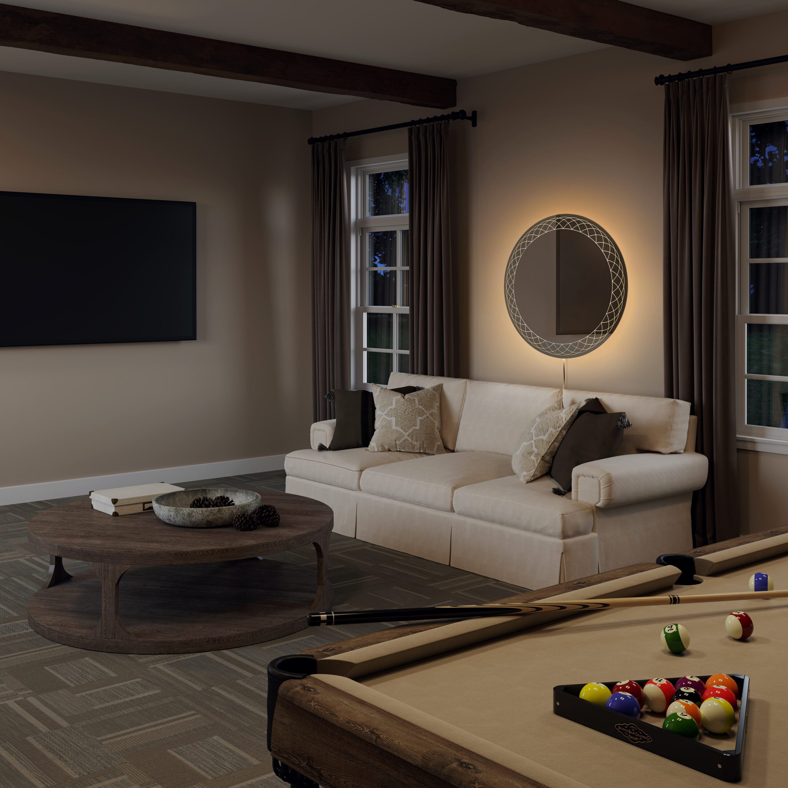 Interlace Backlit LED Wall Mirror in Chrome with Soft Glow