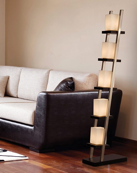 Escalier Floor Lamp in Espresso with Warm Glow