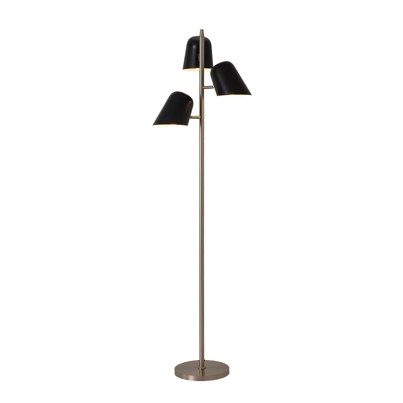 Culver Mid Century Modern 3-Light Tree Floor Lamp, Dimmable LED – Matte Black