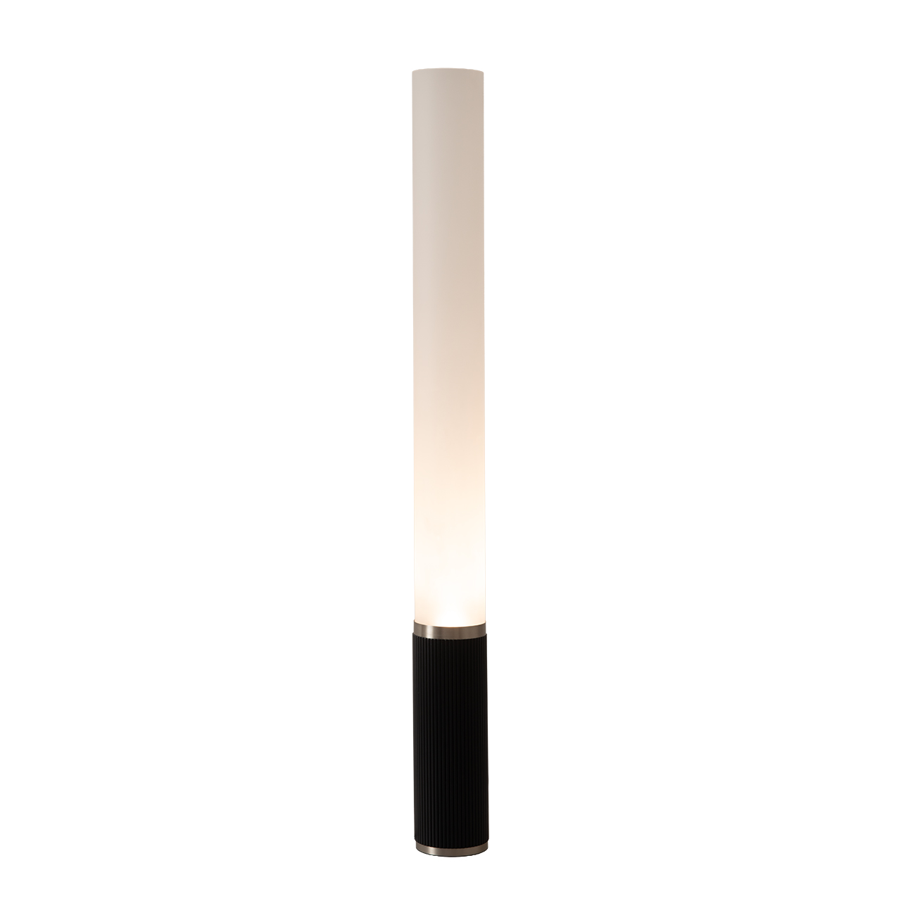 Tambo Cylindro, 60" Accent Floor Lamp, Black Oak, Satin Nickel