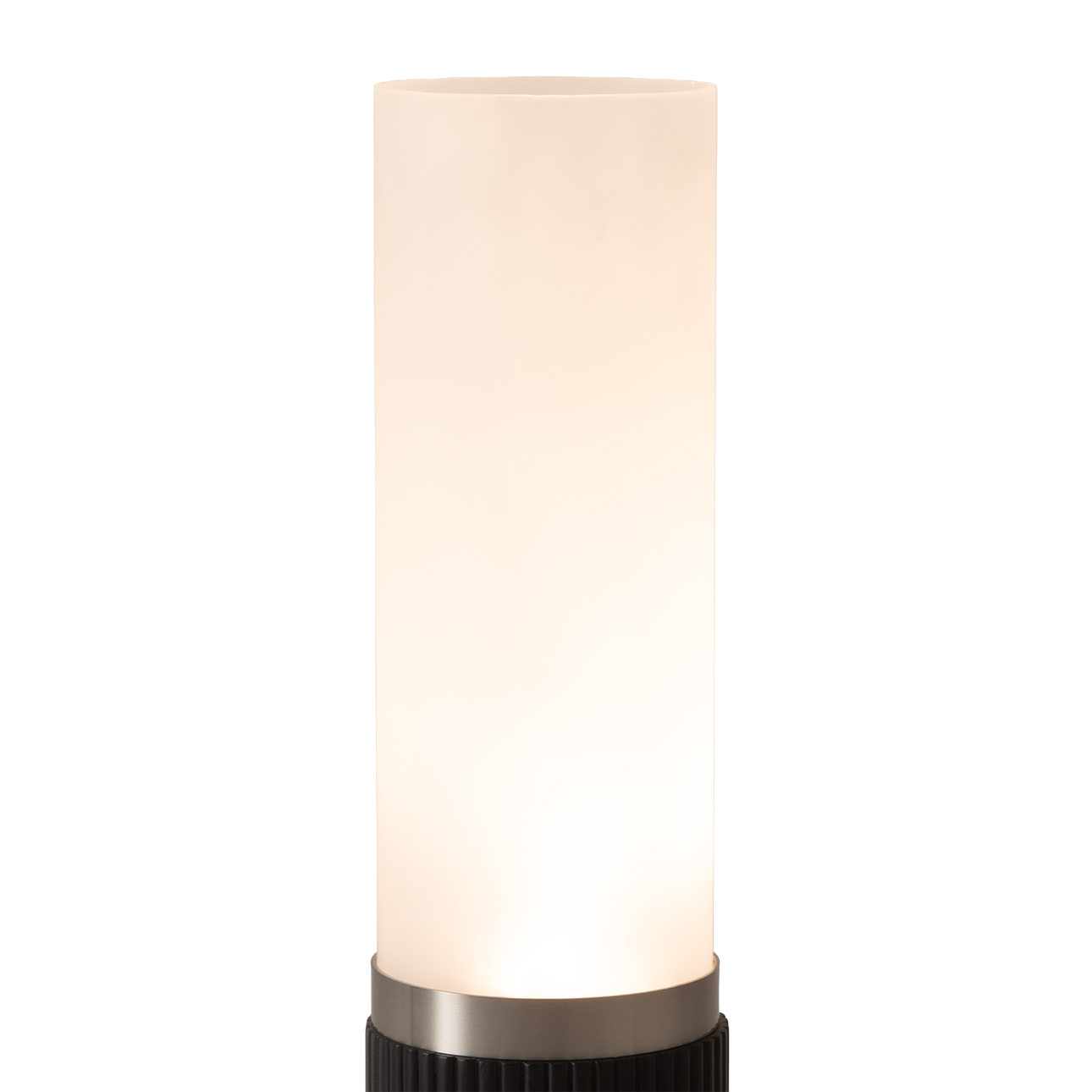 Tambo Cylindro 18" Petite Accent Table Lamp, Black Oak, Satin Nickel