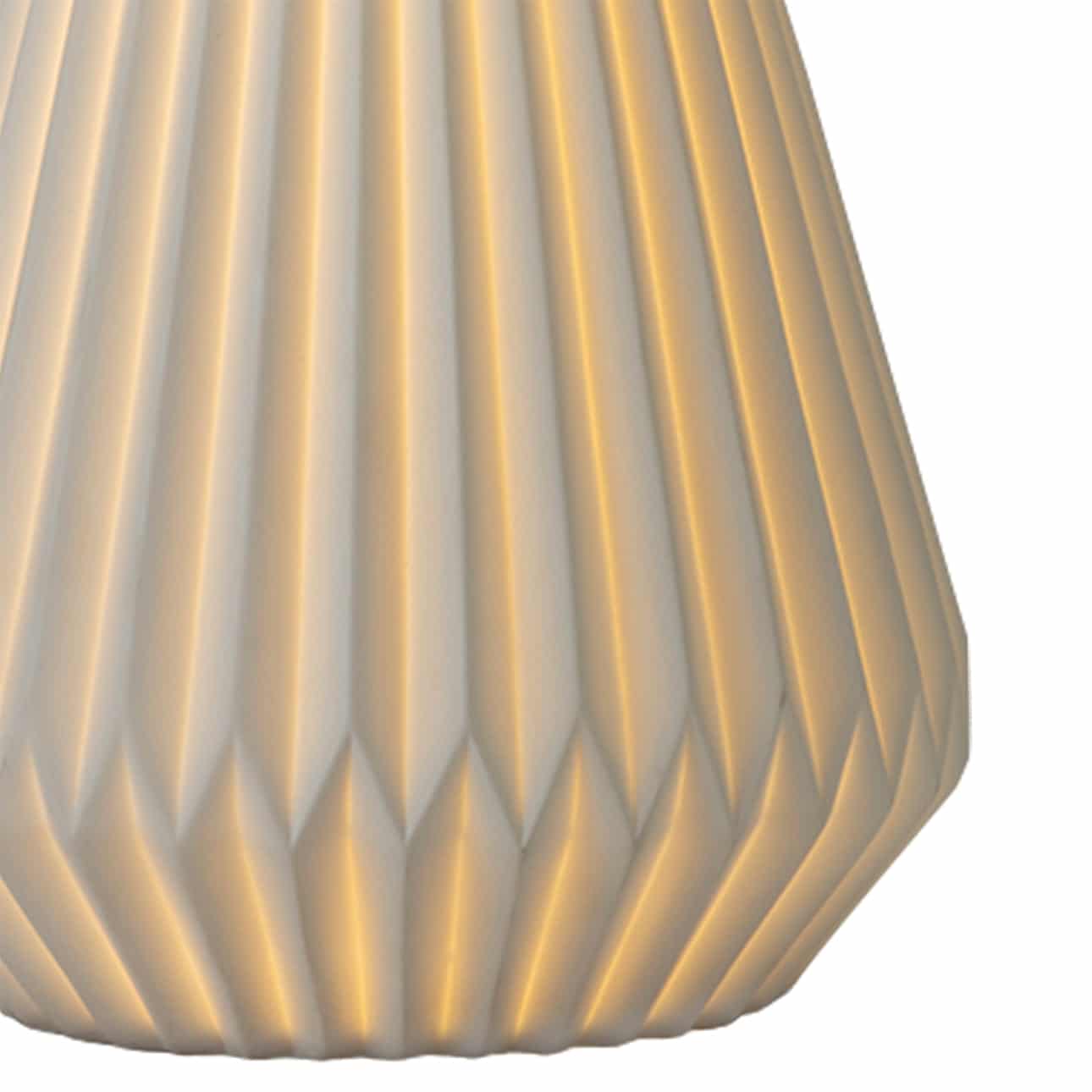 Concord Table Lamp - Translucent Bone Porcelain, Weathered Brass, Linen Shade
