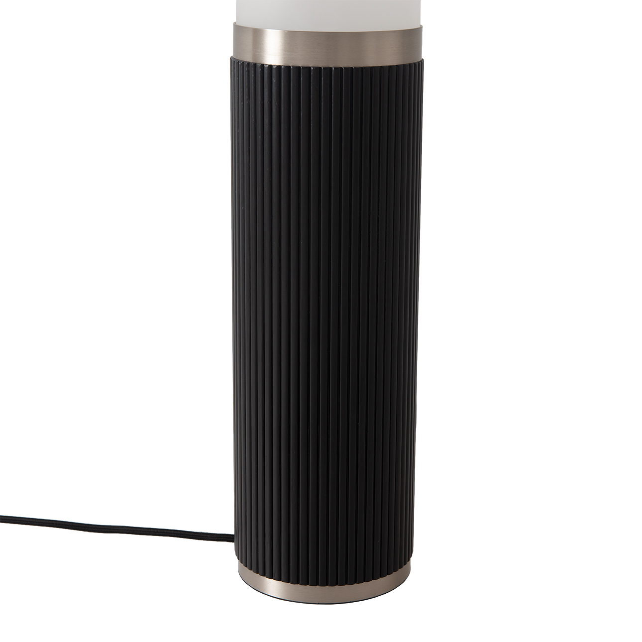 Tambo Cylindro, 60" Accent Floor Lamp, Black Oak, Satin Nickel