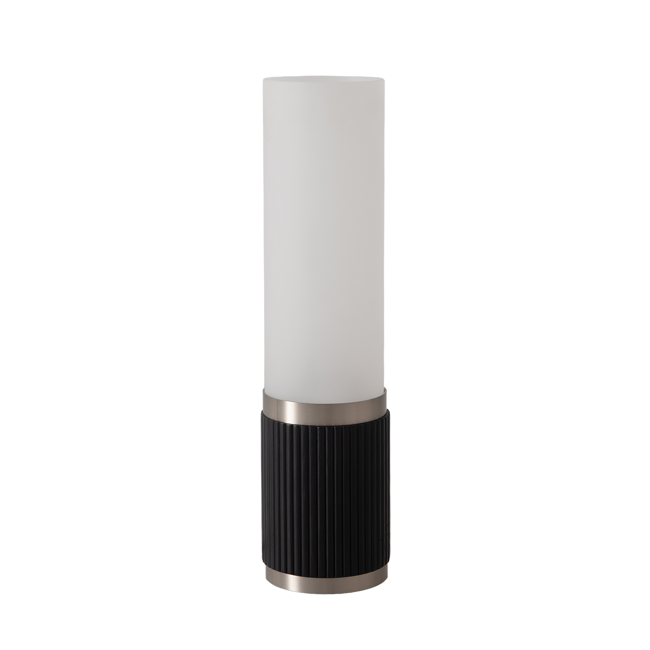 Tambo Cylindro 18" Petite Accent Table Lamp, Black Oak, Satin Nickel