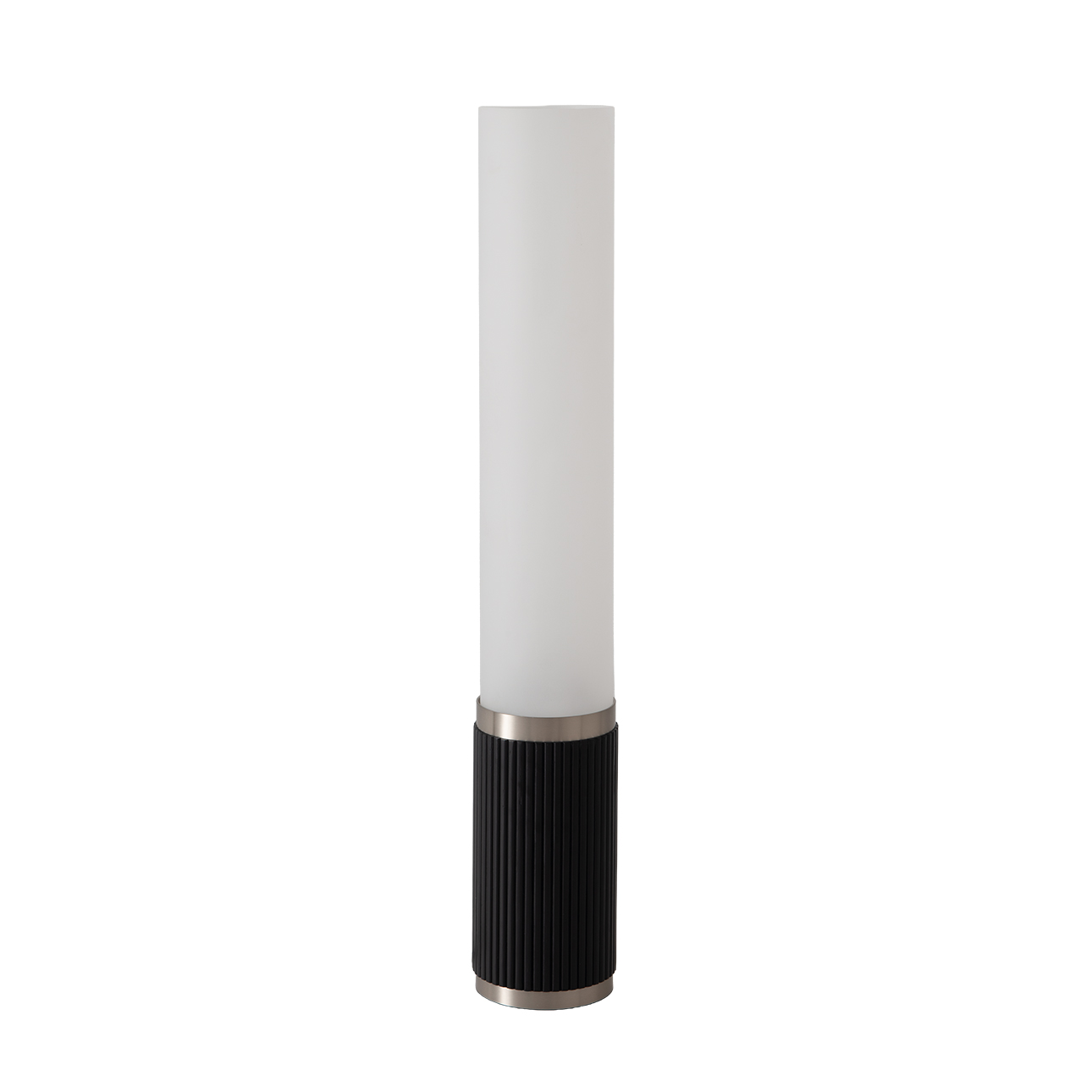 Tambo Cylindro, 29" Accent Table Lamp, Black Oak, Satin Nickel
