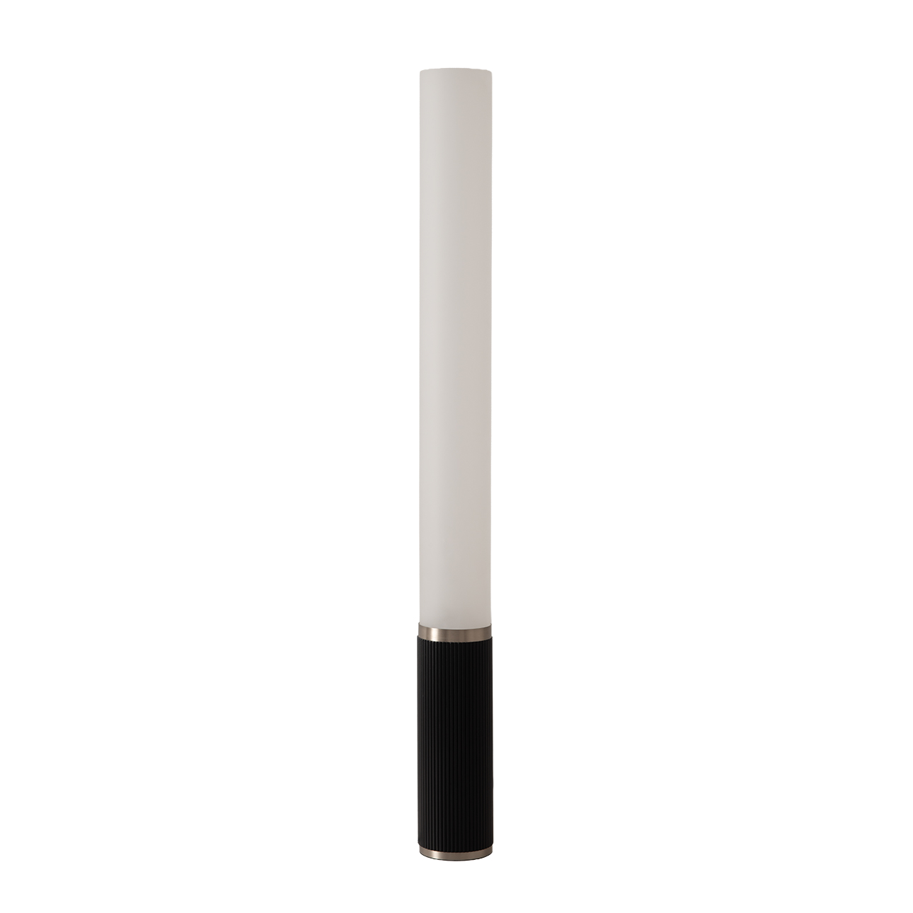 Tambo Cylindro, 60" Accent Floor Lamp, Black Oak, Satin Nickel