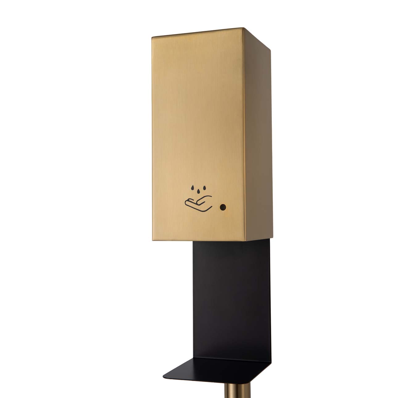 Luxe Floor Standing Touchless Hand Sanitizer Dispenser - Brushed Brass