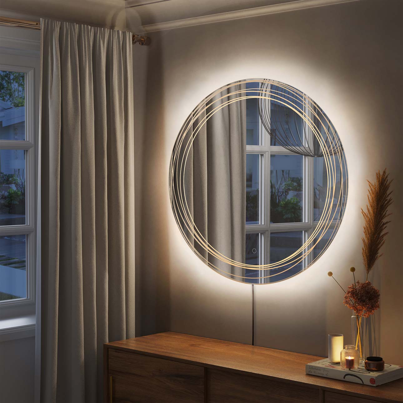 Mojave Round Backlit LED Wall Mirror