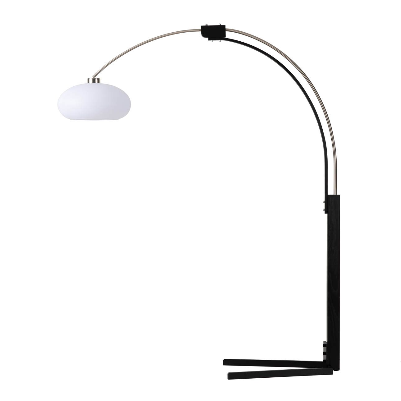 Morelli Arc Floor Lamp in Satin Nickel and Black