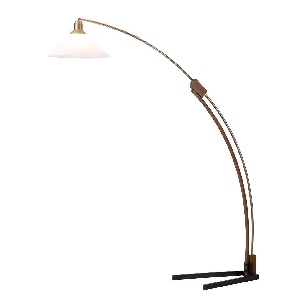 Melmar Arc Floor Lamp in Brass with Warm Glow