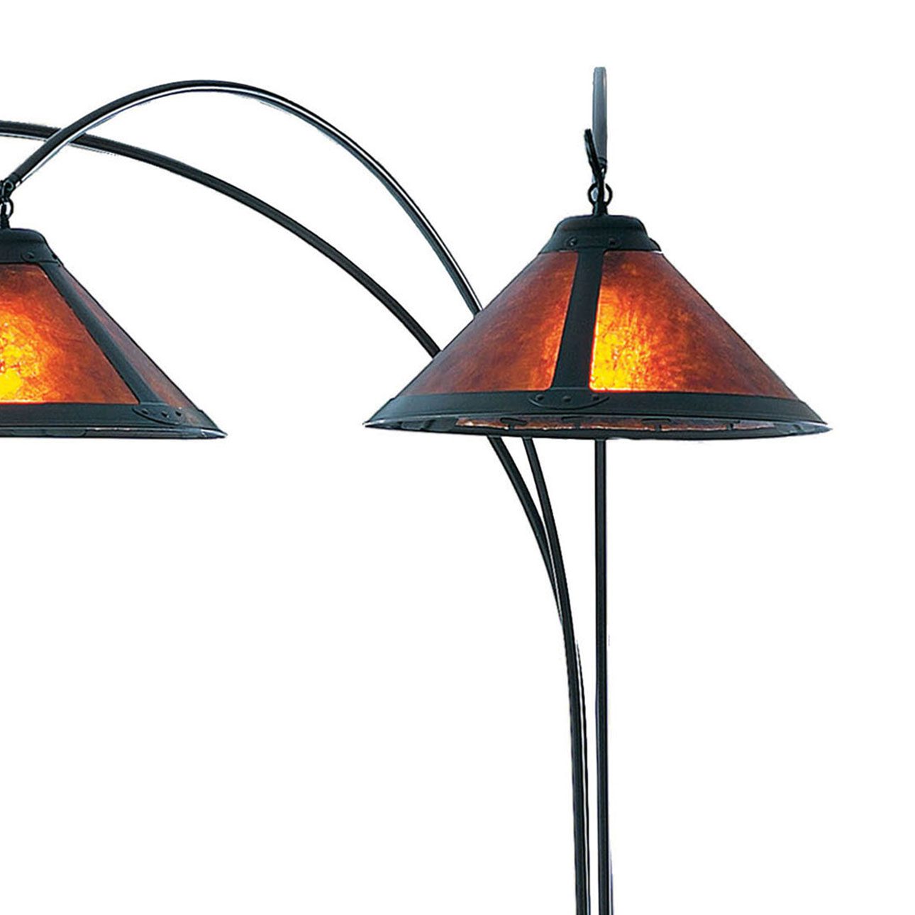 Original Natural Mica 3 Light Arc Floor Lamp - Espresso Wood