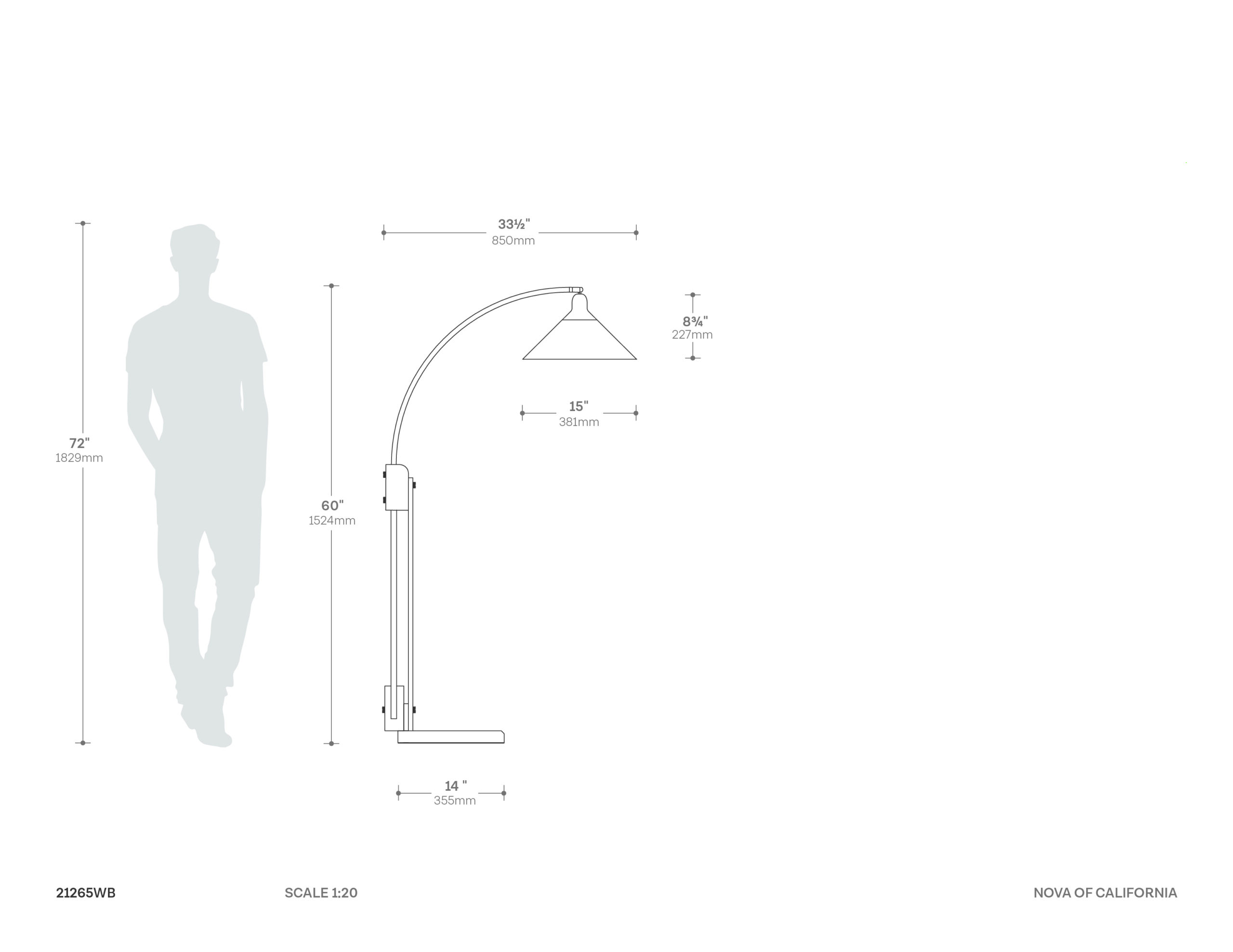 Melmar Chairside Arc Floor Lamp with Warm Glow