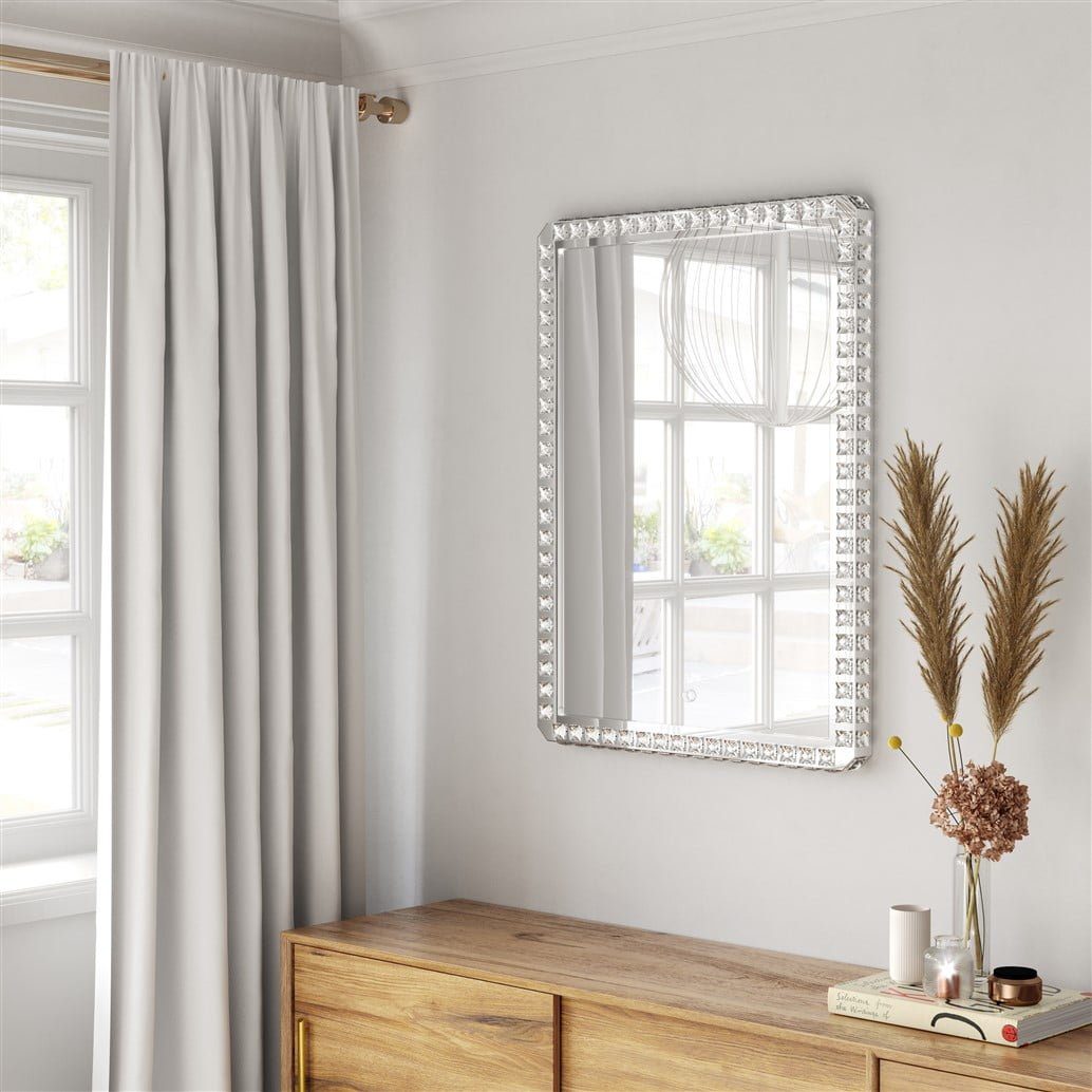 Marilyn Rectangular LED Wall Mirror in Chrome with Soft Glow