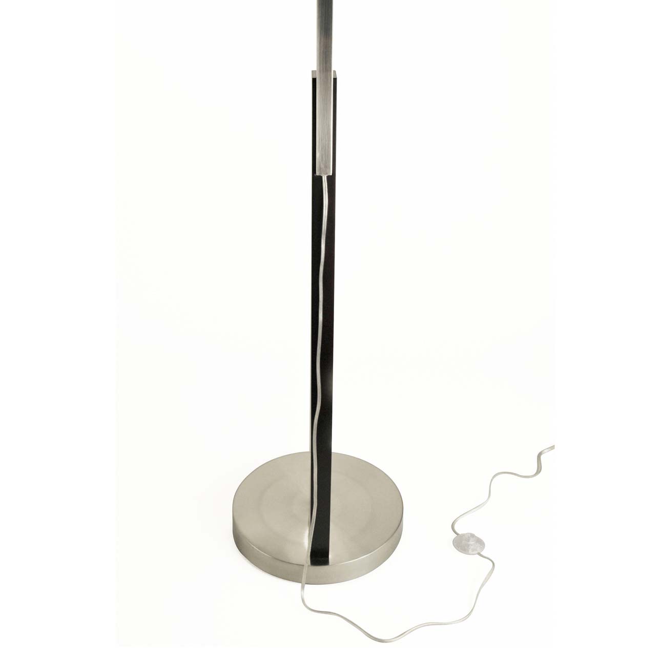 Plimpton Arc Floor Lamp in Brushed Nickel and Espresso
