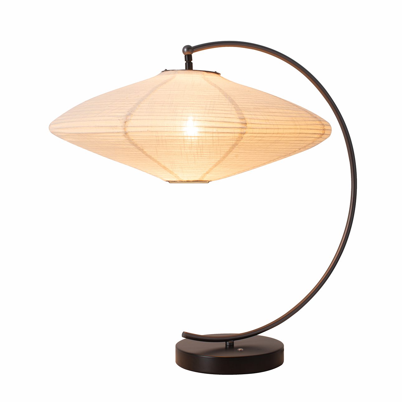 Roswell Table Lamp in Matte Black with White Linen Shade