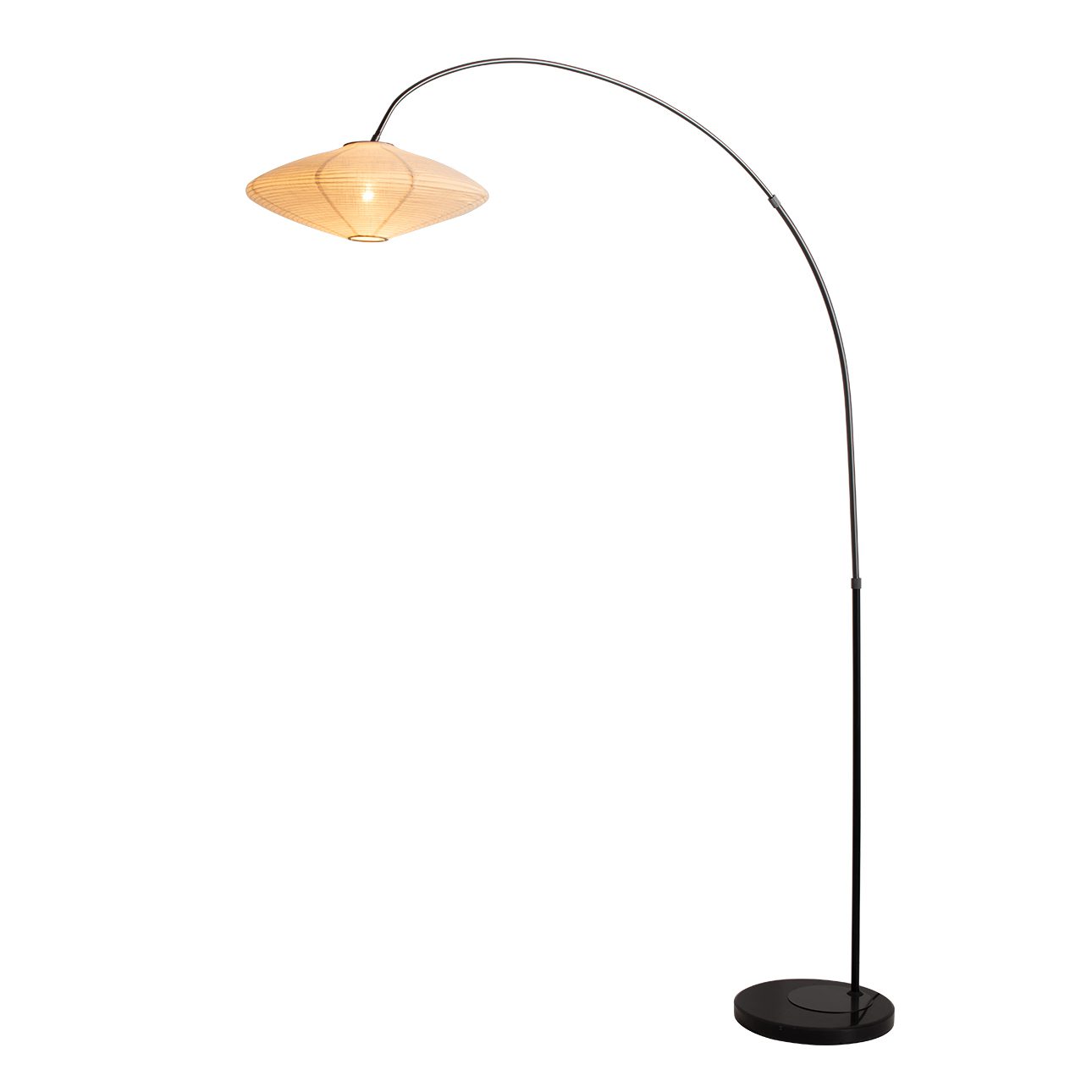 Roswell Arched Floor Lamp with Paper Style Linen Shade