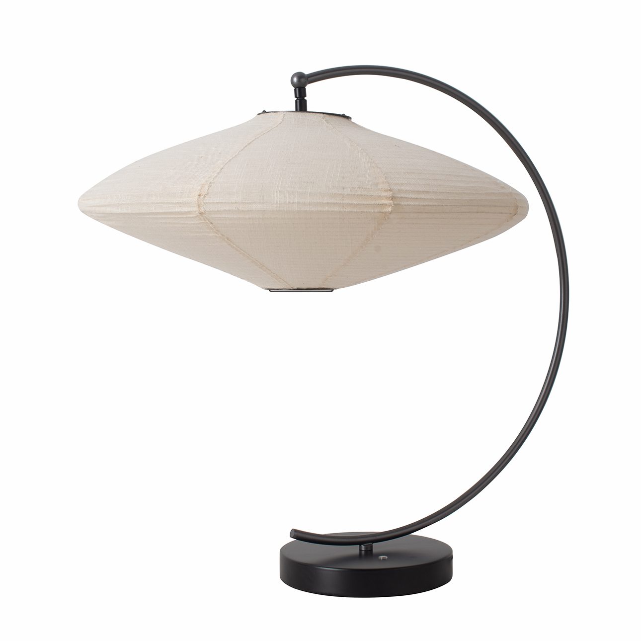 Roswell Table Lamp in Matte Black with White Linen Shade