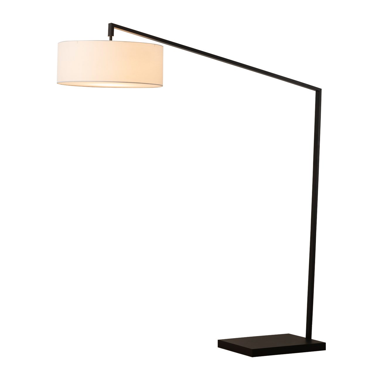 Stretch Arc Floor Lamp - 87", Matte Black, Step Switch, Sturdy Rectangular Base
