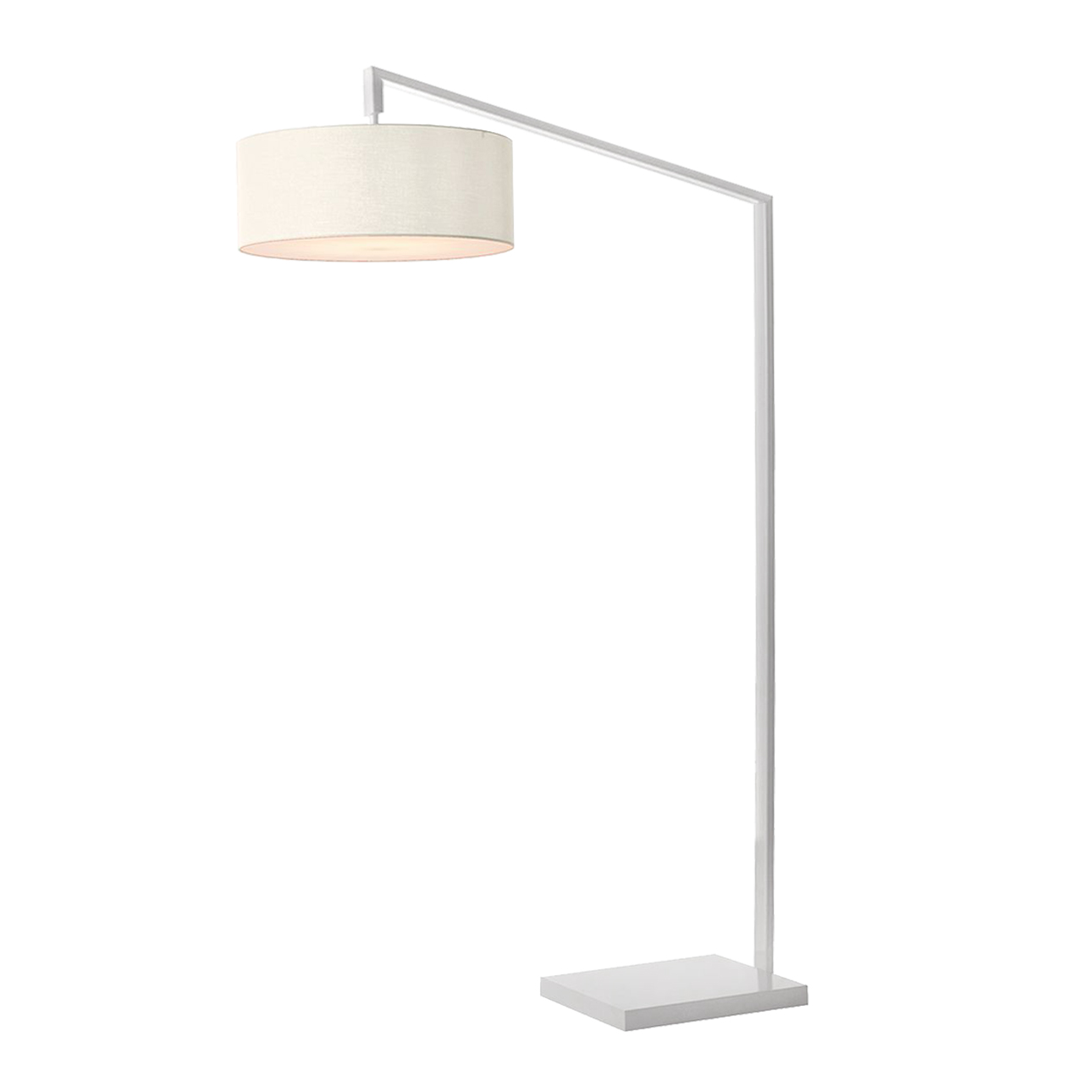 Stretch 75"H 1-Light Chairside Arc Lamp, White Body, Dimmable, for Living Room or Bedroom