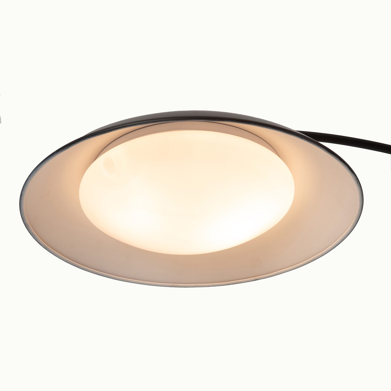 Saucer Three Light Arc Floor Lamp in Matte Black