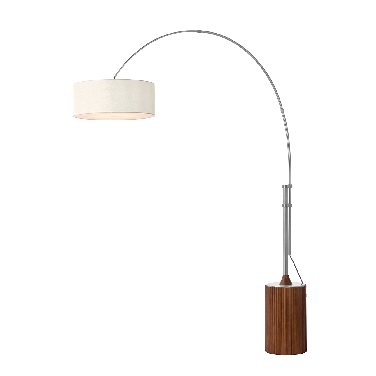 Tambo 92"H 1-Light Arc Lamp, Satin Nickel, Dimmable, for Living Room or Bedroom