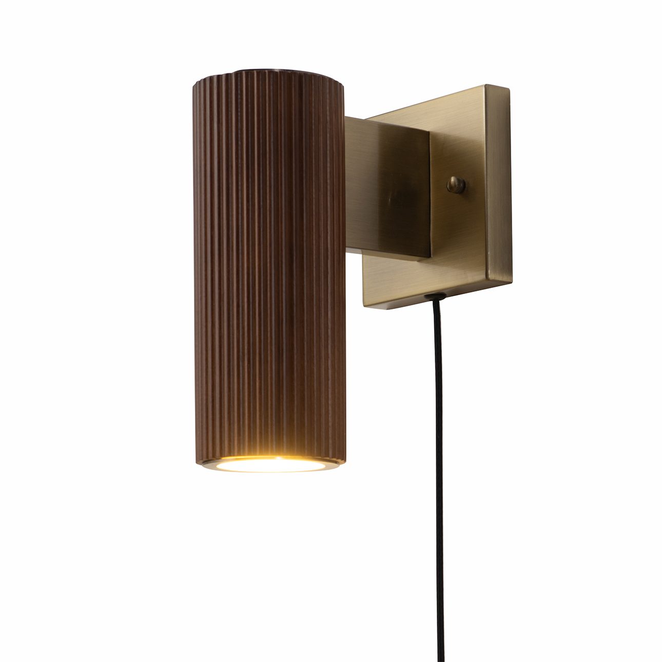 Tambo Walnut Wall Sconce with Warm Brass Accent