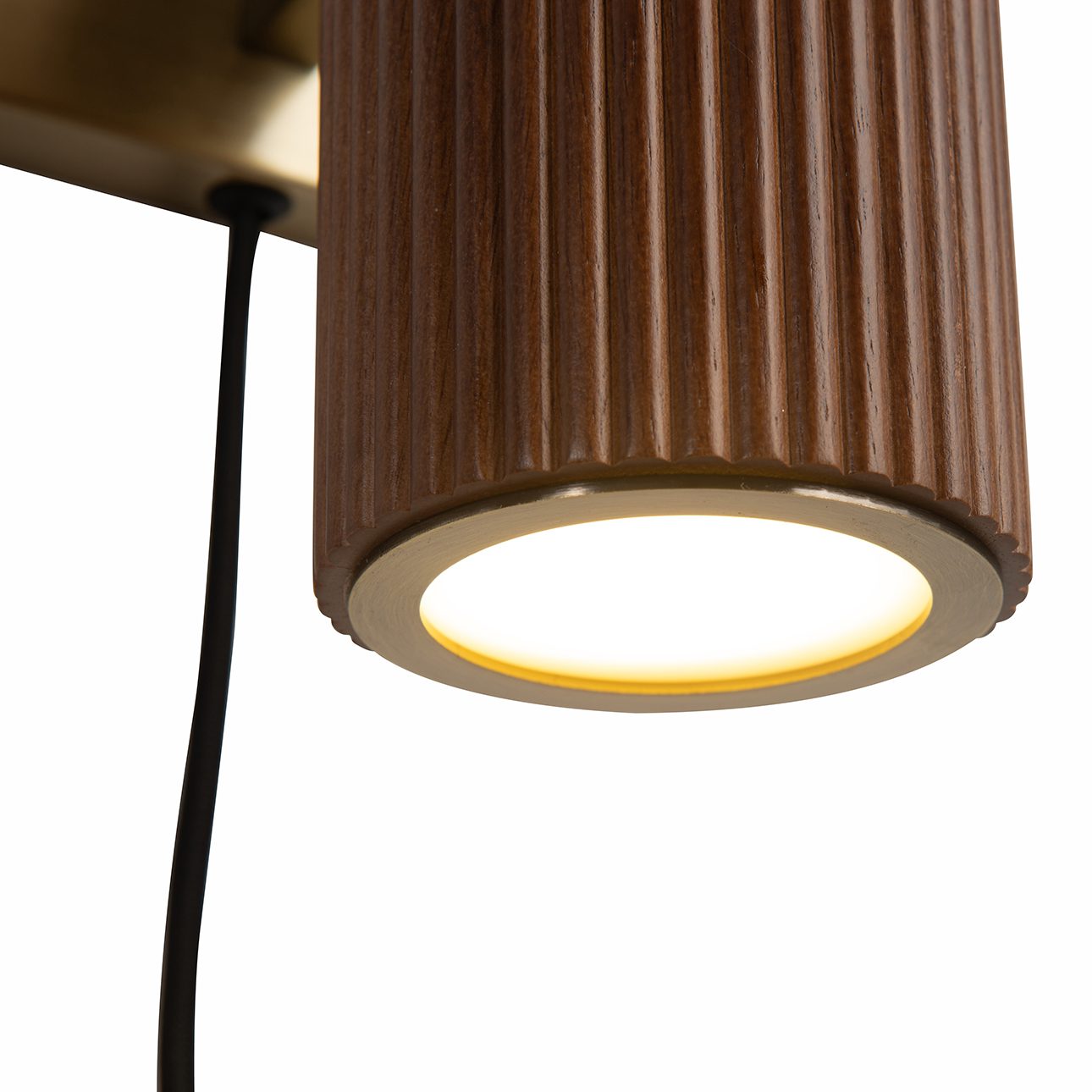 Tambo Walnut Wall Sconce with Warm Brass Accent