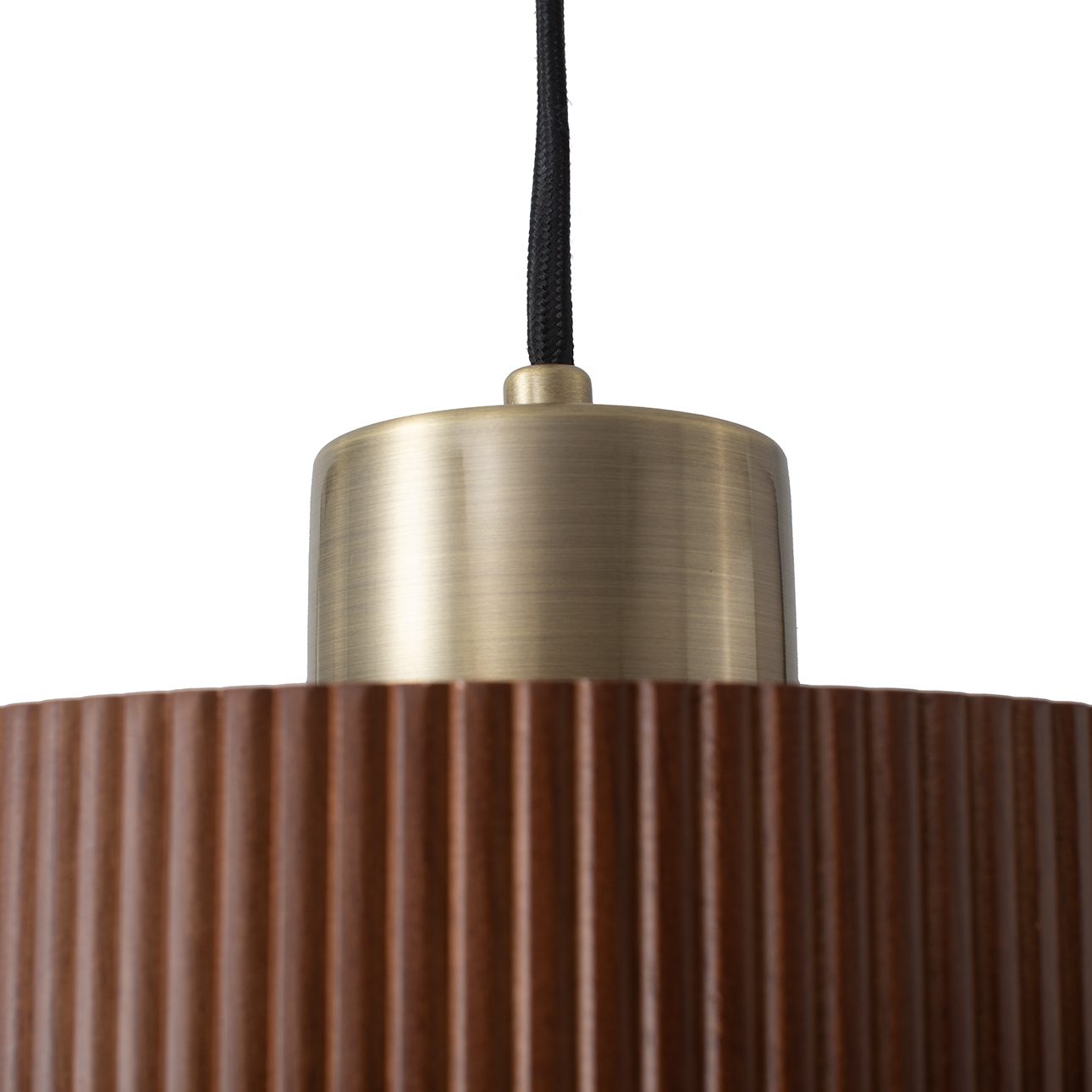 Tambo Pendant Light in Walnut with Brass Accent
