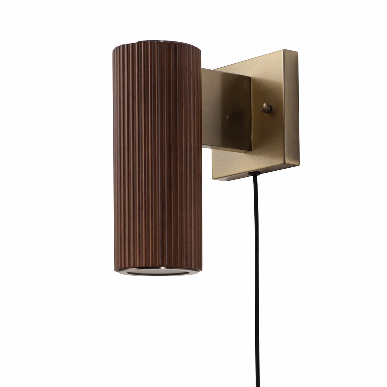 Tambo Walnut Wall Sconce with Warm Brass Accent