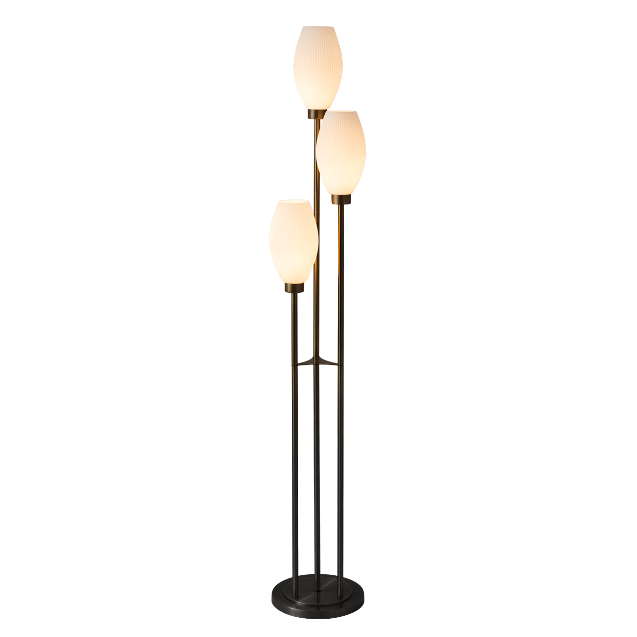 Willows Accent Floor Lamp, Matte Black, Opal Glass