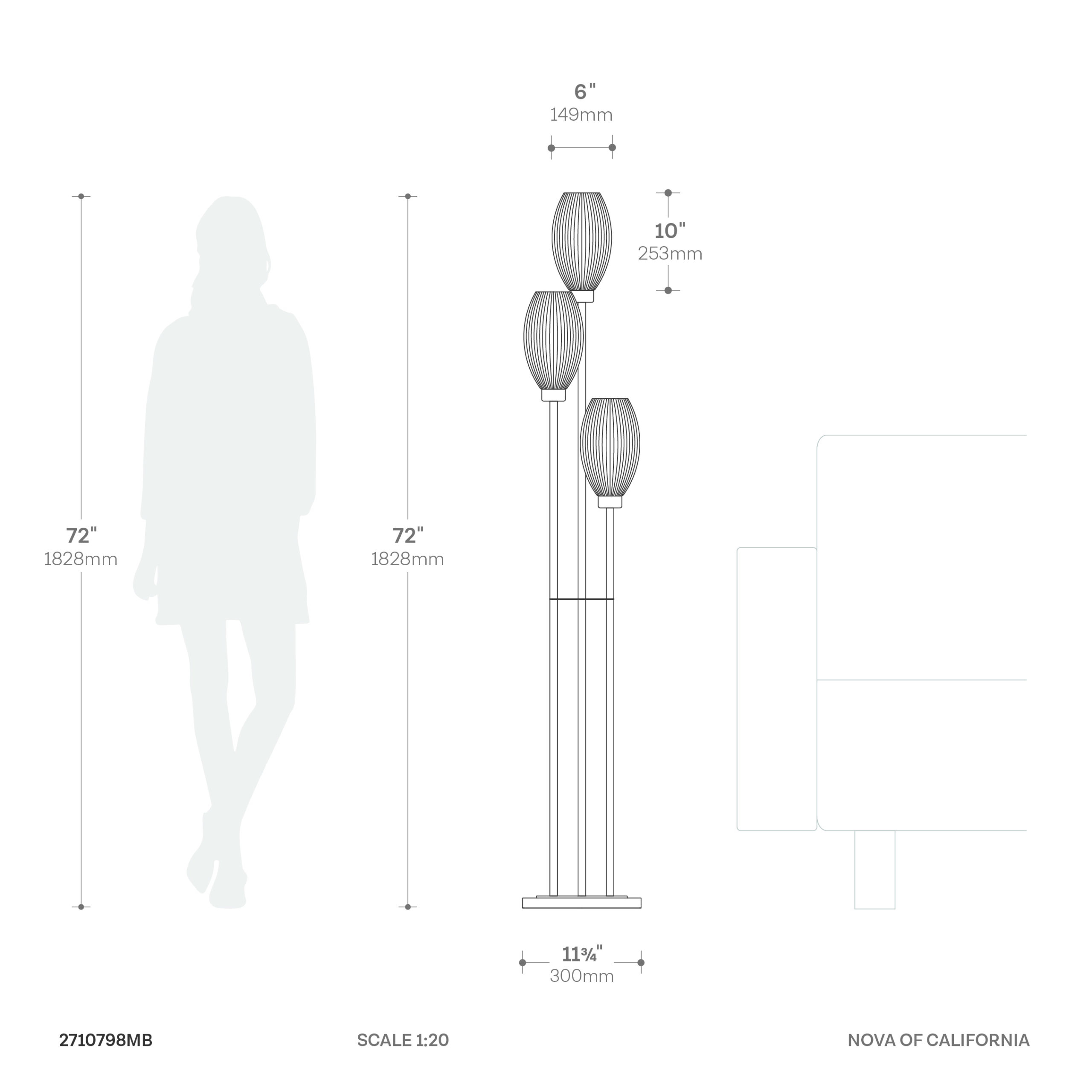 Willows Accent Floor Lamp, Matte Black, Opal Glass