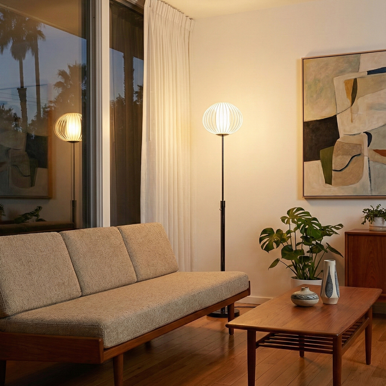 Bloom Torchiere Floor Lamp in Black Nickel with Satin White Shade and Black Marble Base