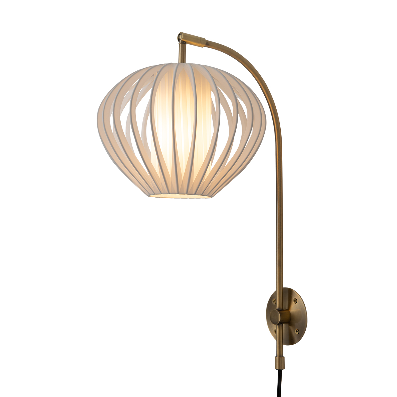 Bloom Plug-in Wall Sconce - Weathered Brass, 10" Dia, Shade