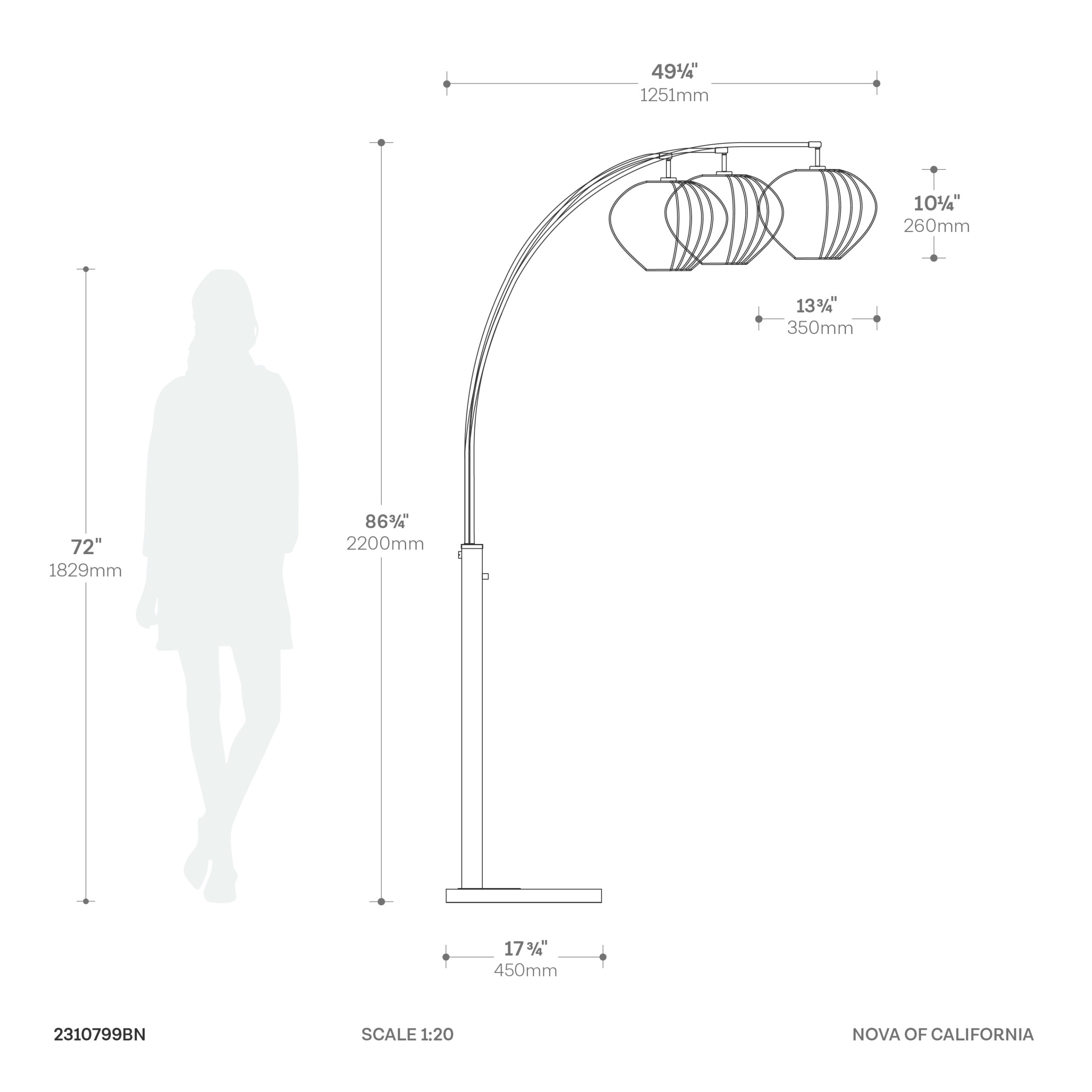 Bloom 3-Light Arc Floor Lamp