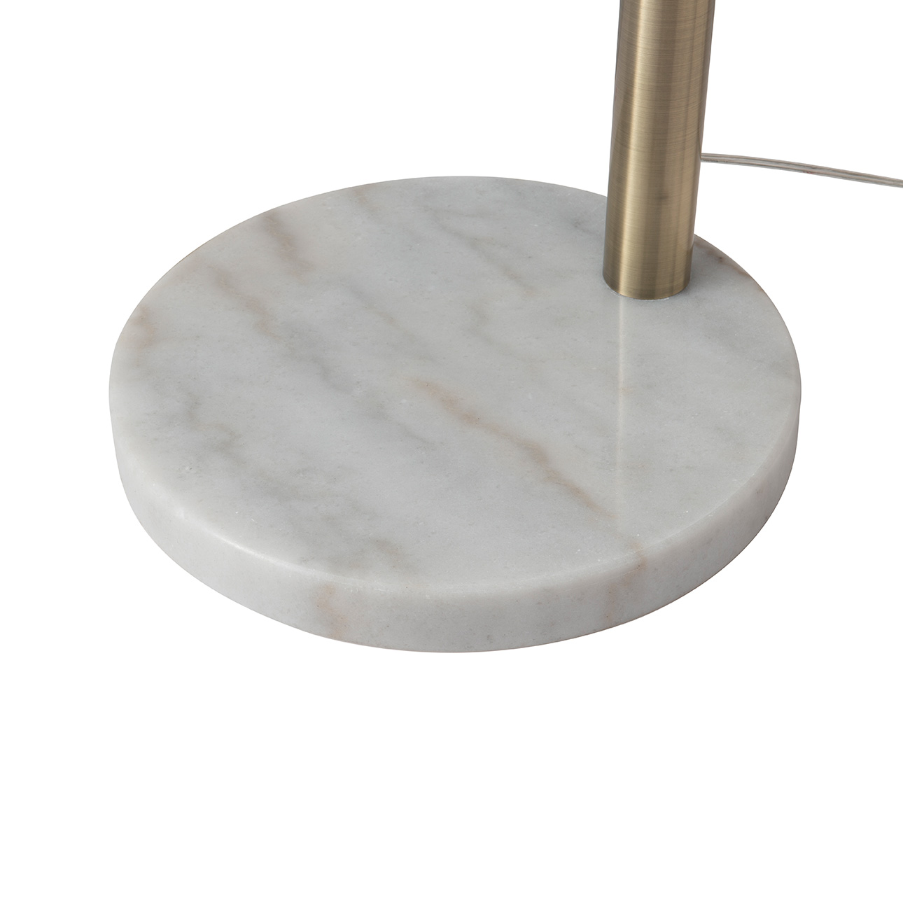 Concord Bone Porcelain Shade 3 Light Arc Floor Lamp – 85″, Weathered Brass & Walnut, Dimmer Switch