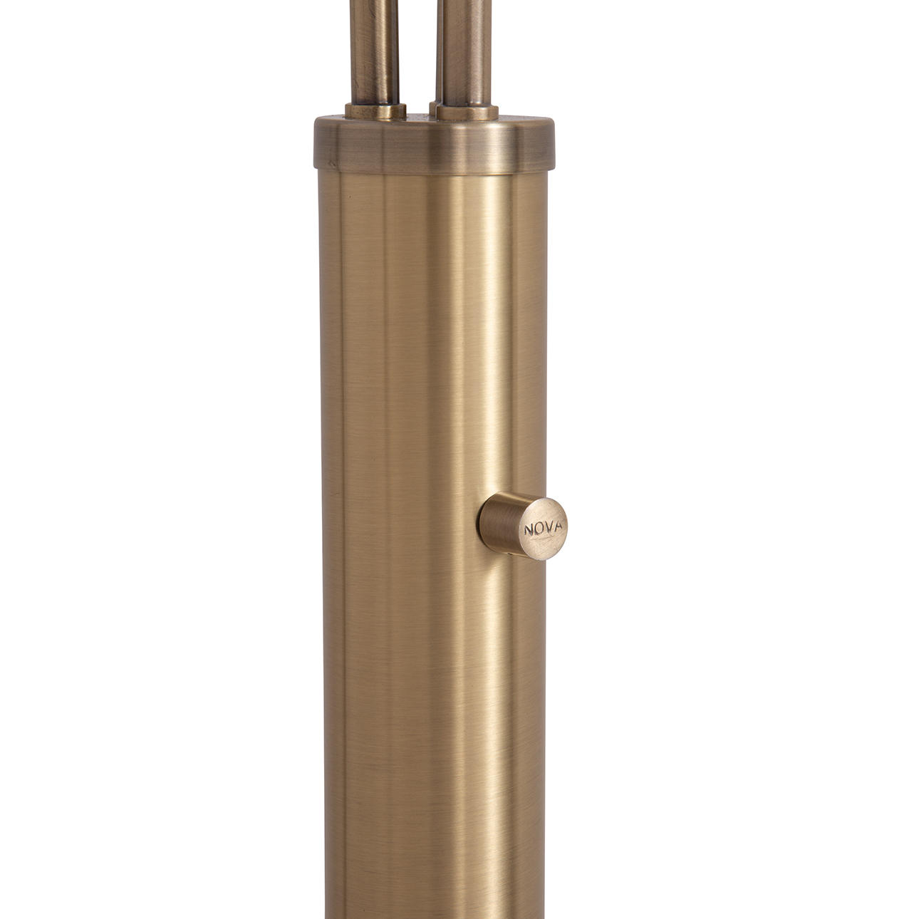Concord Bone Porcelain Shade 3 Light Arc Floor Lamp – 85″, Weathered Brass & Walnut, Dimmer Switch