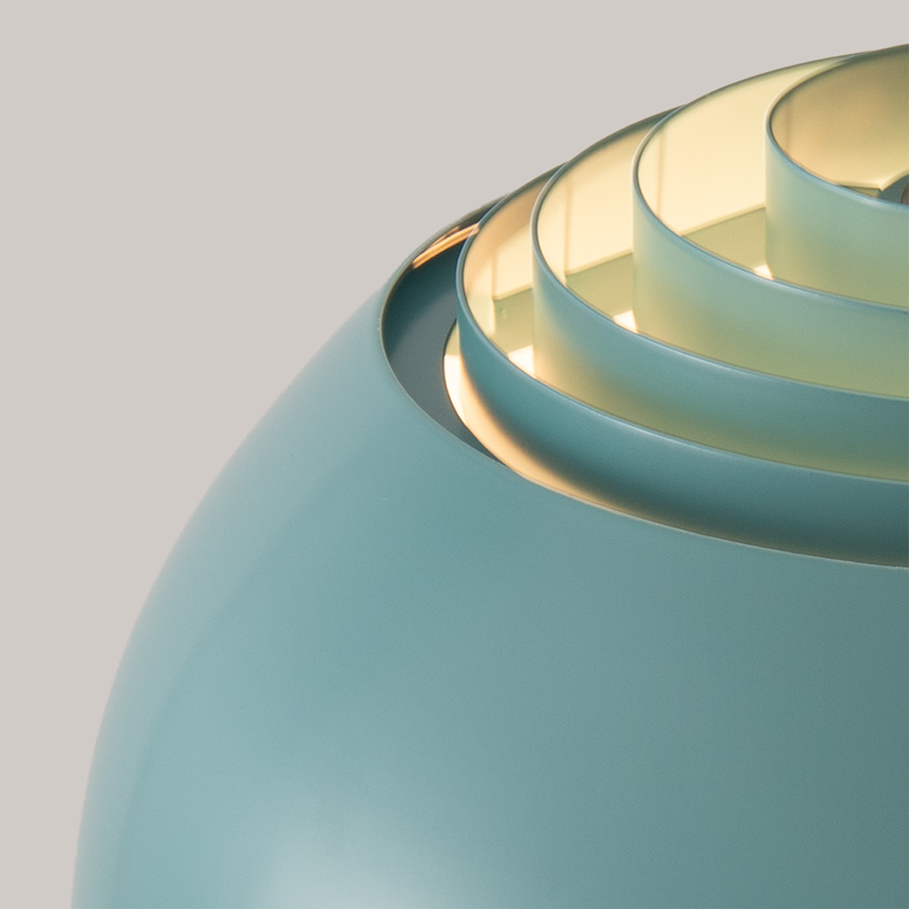 Half Dome Swag Lamp, Pool Blue Steel Shade, Satin Nickel, for Living Room or Bedroom