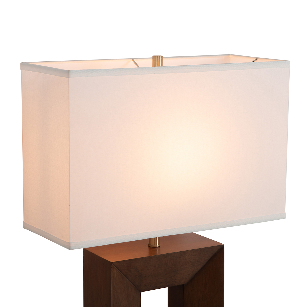 Julie Standing Table Lamp in Dark Walnut/Ebony Wood with Warm Glow