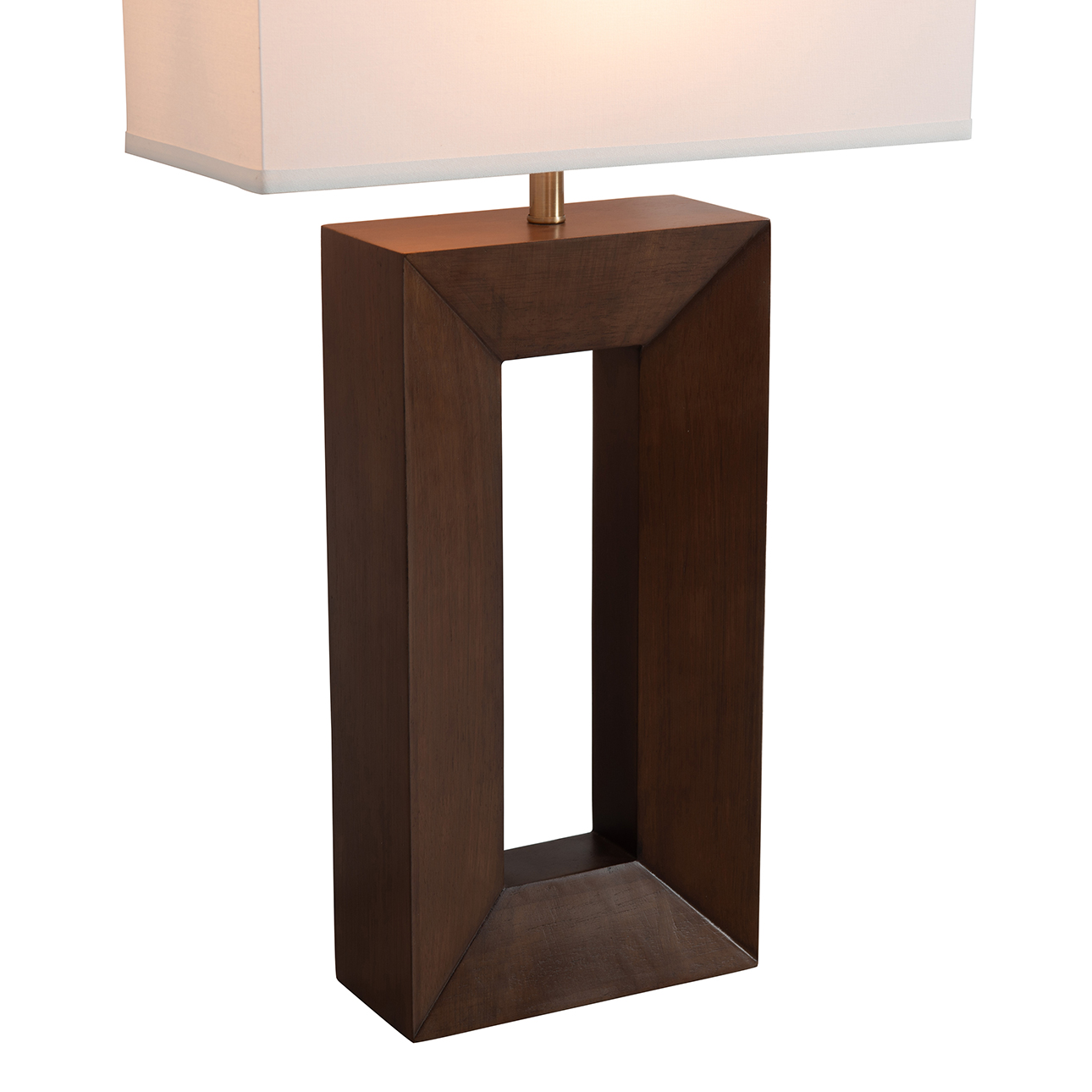 Julie Standing Table Lamp in Dark Walnut/Ebony Wood with Warm Glow