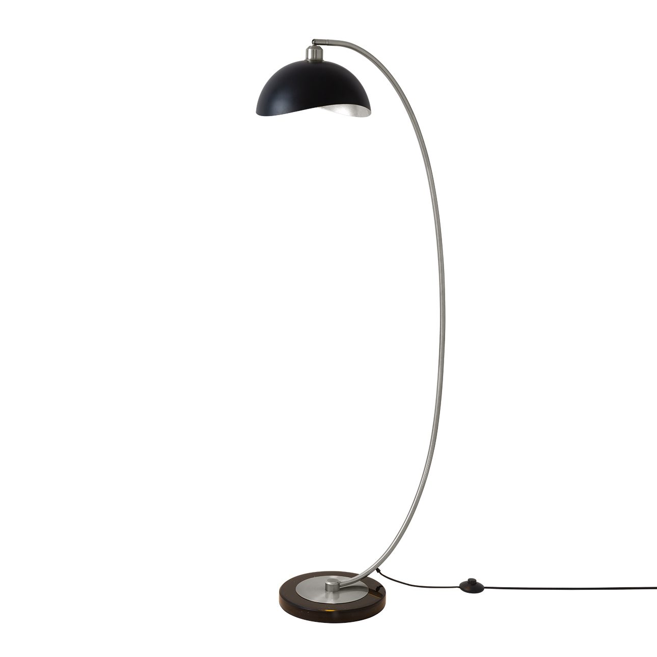 Luna Bella Chairside Arc Floor Lamp in Antique Nickel Black Silver