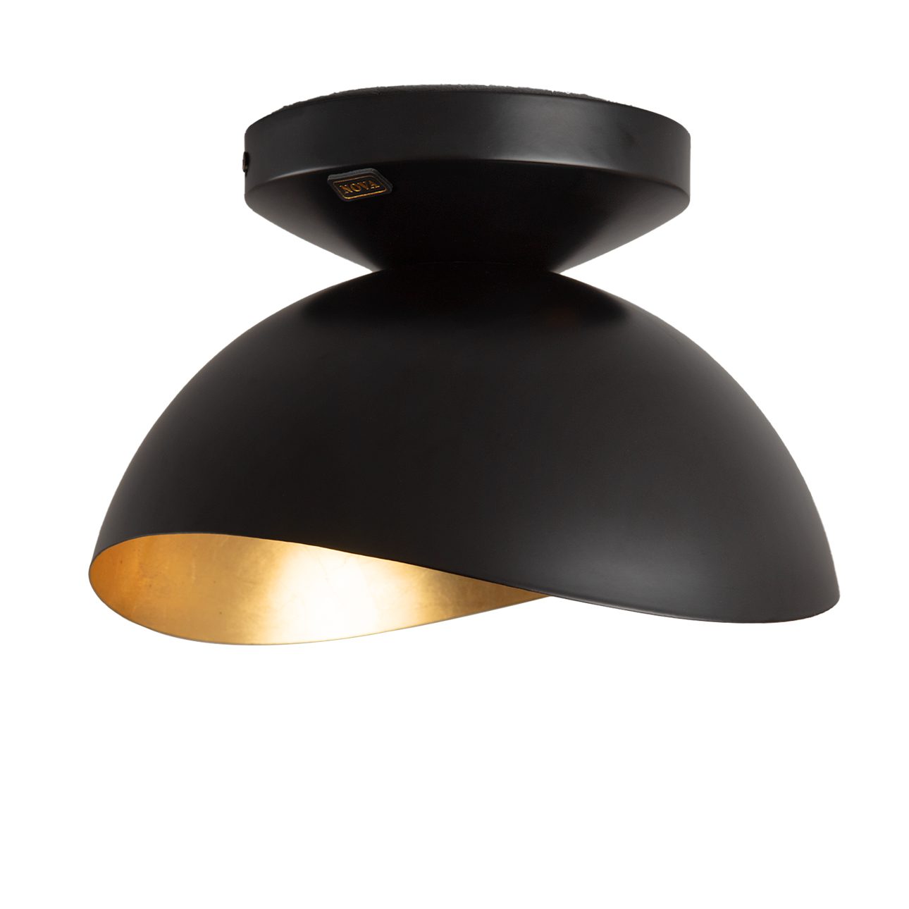 Luna Bella Flush Mount Ceiling Light - Brass/Matte Black/Gold Leaf