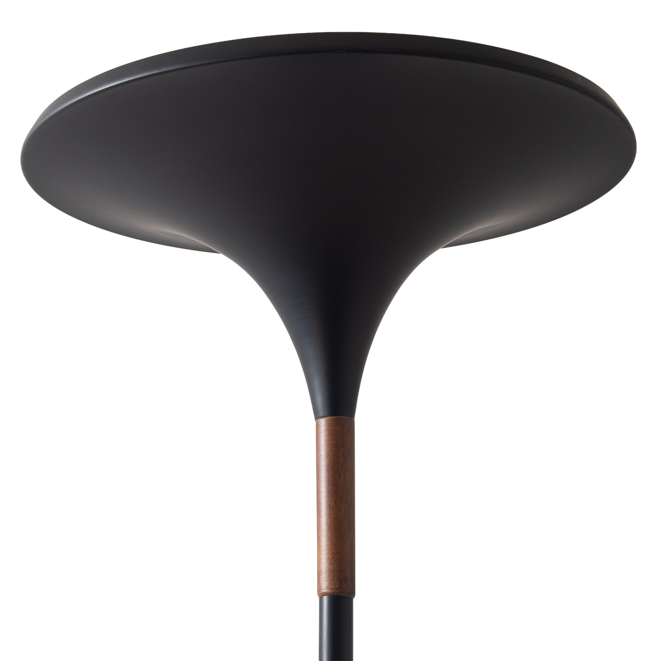 Lodi Torchiere Floor Lamp in Matte Black with Hammered Gold Leaf Shade