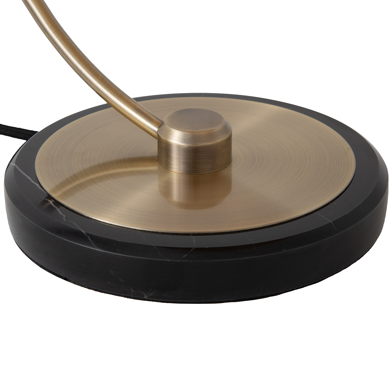 Luna Bella Mini Accent Table Lamp in Weathered Brass and Matte Black with Black Marble Base