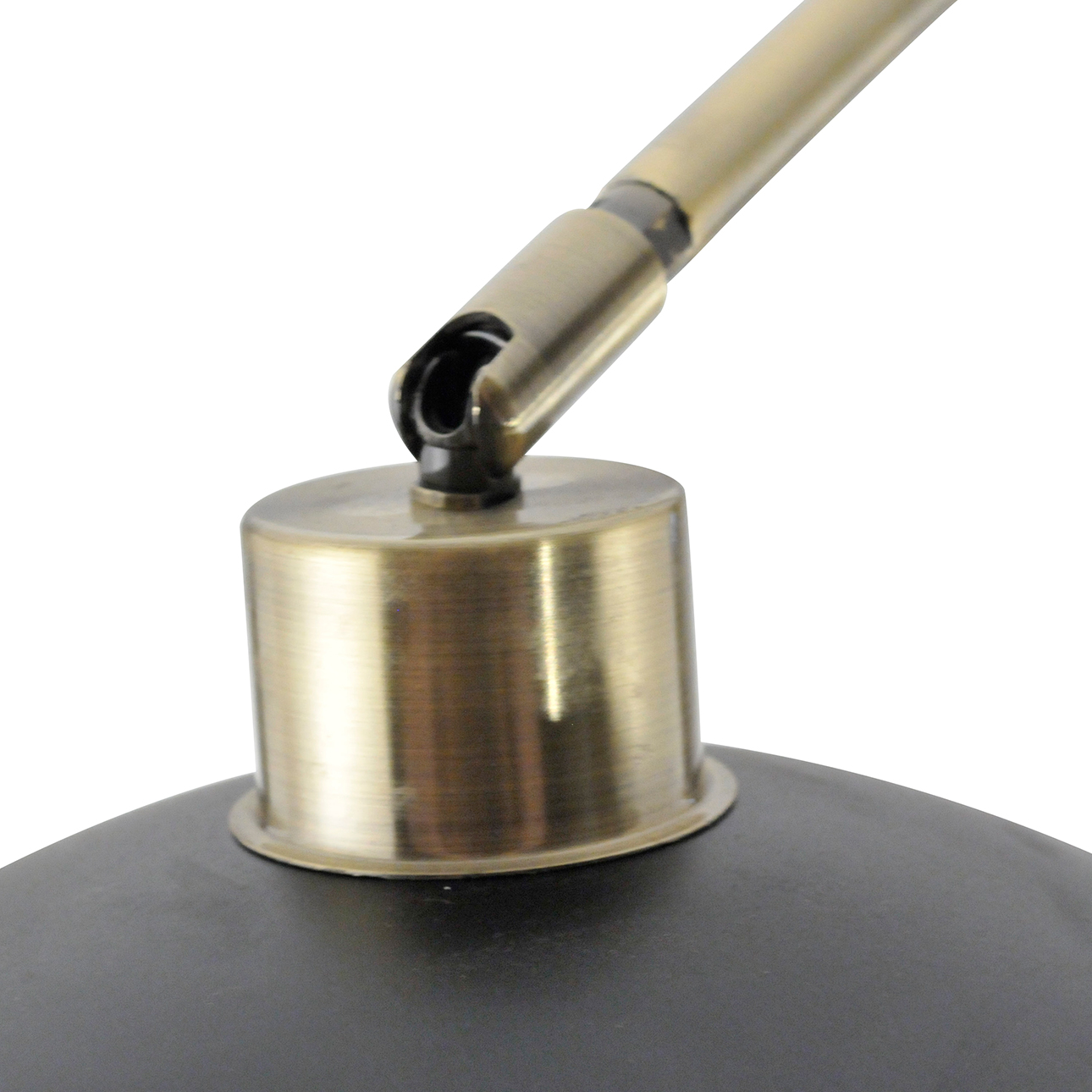 Luna Bella Three Light Arc Floor Lamp in Matte Black Weathered Brass with Black Marble Base