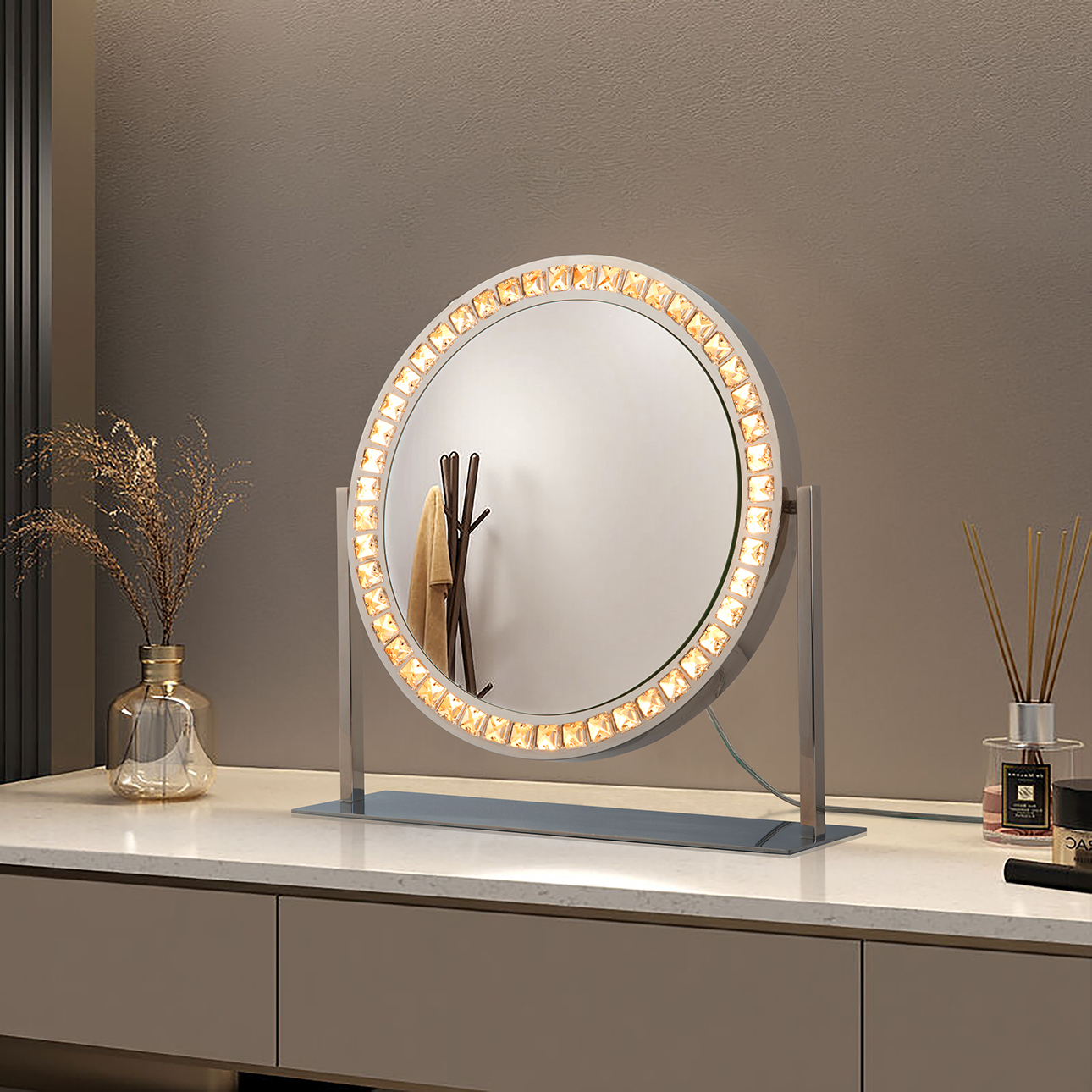 Marilyn Table Top LED Vanity Mirror – Chrome