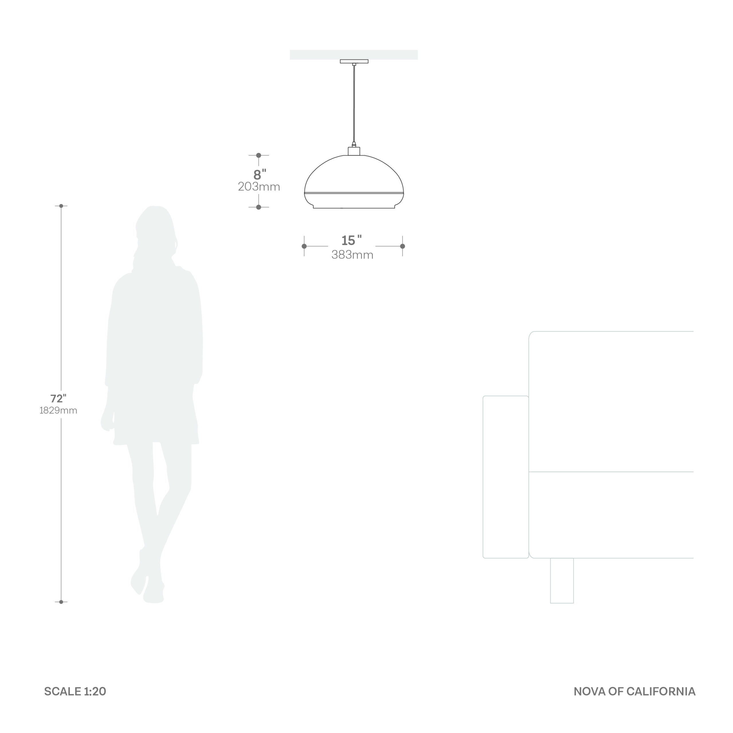 Morelli Pendant, Lucite Shade, Satin Nickel Satin Nickel Steel Base