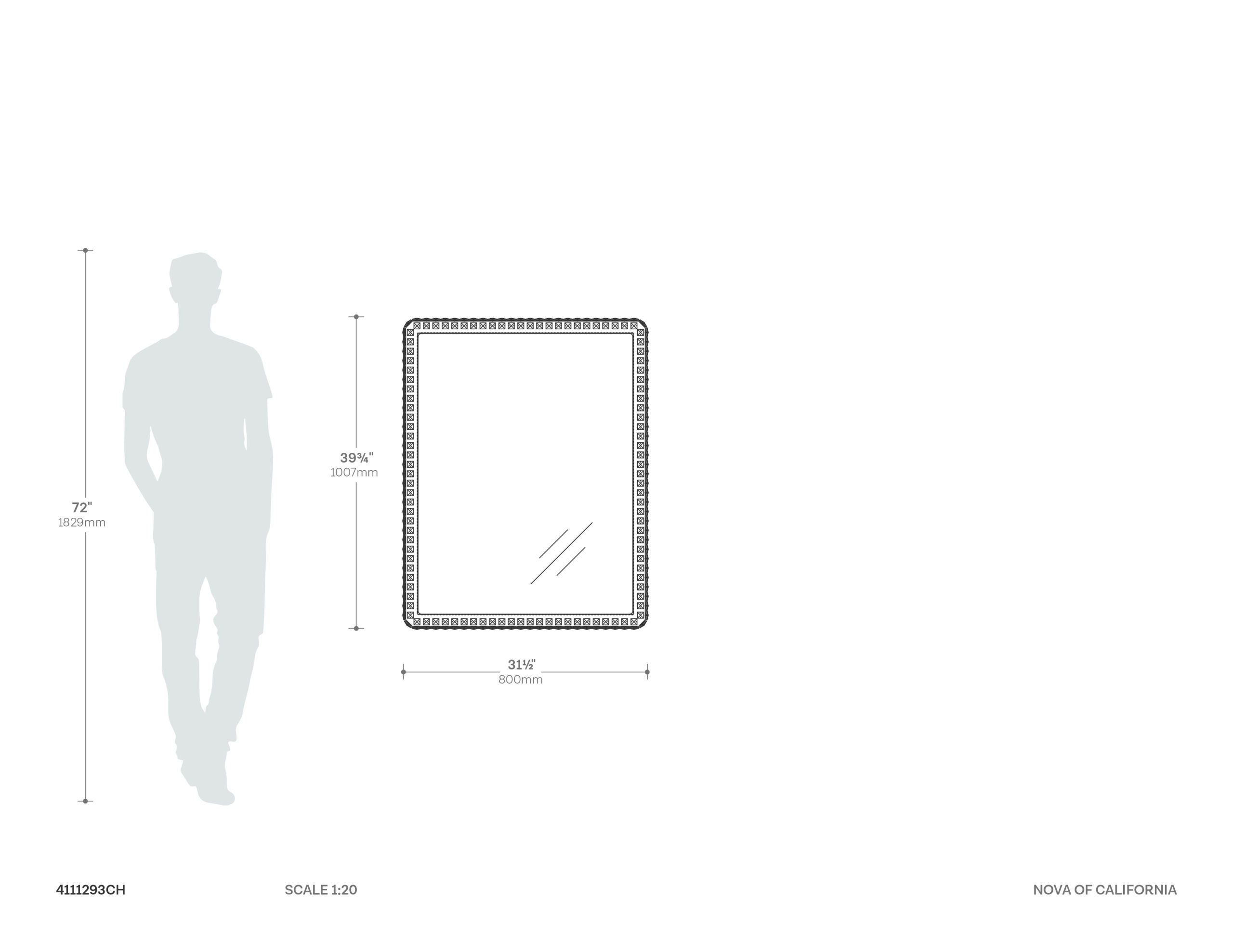 Marilyn Rectangular LED Wall Mirror in Chrome with Soft Glow