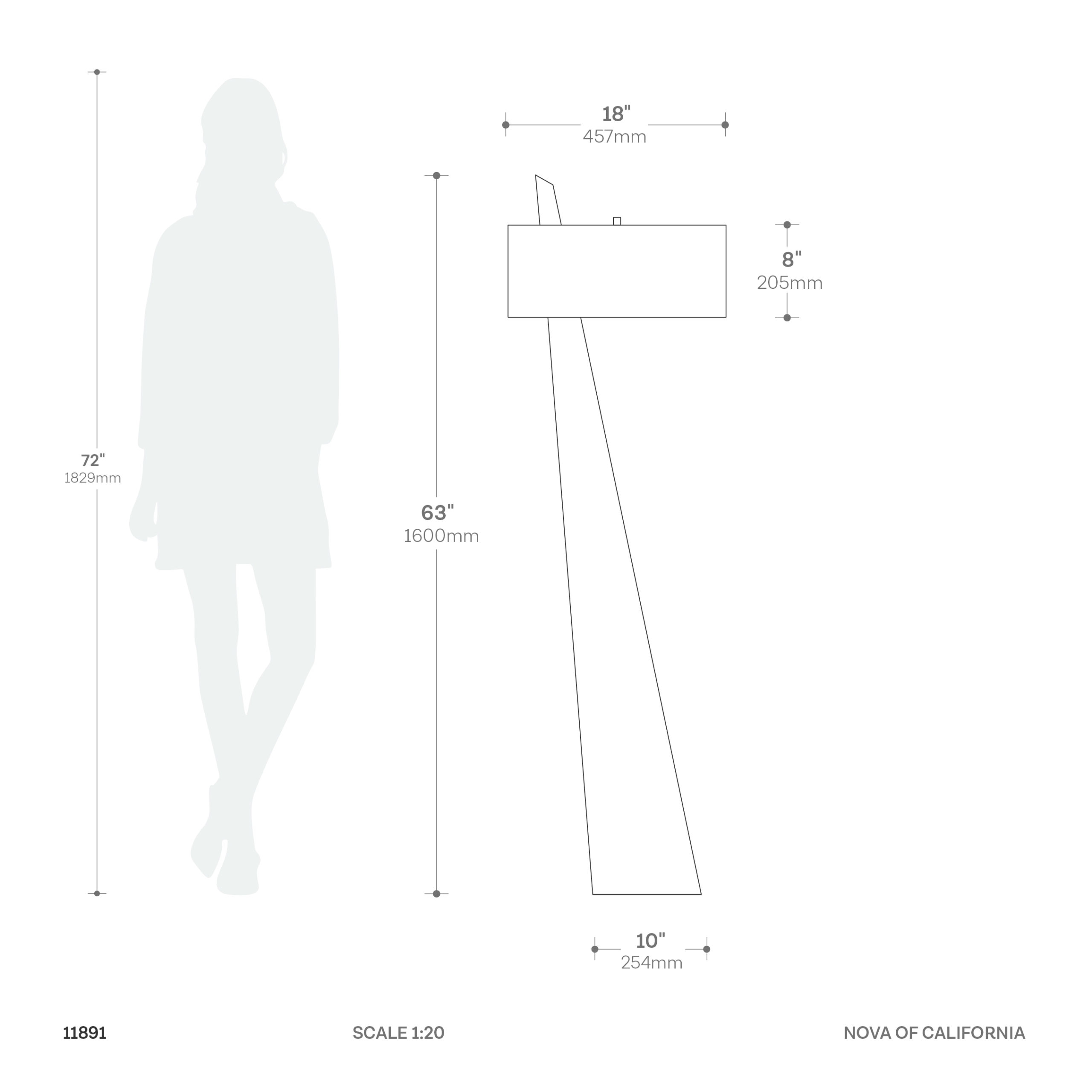 Obelisk Floor Lamp - Dark Walnut