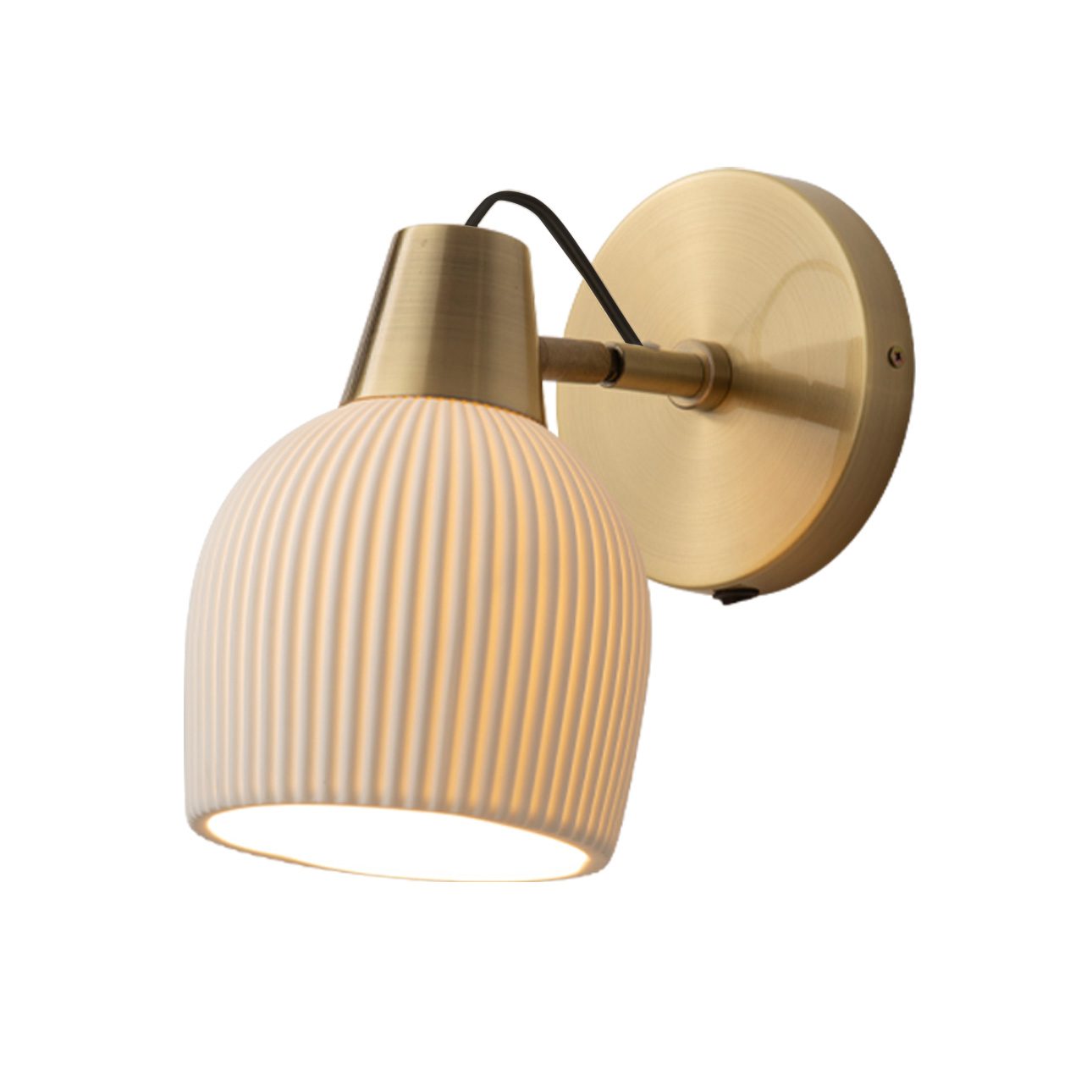 Petaluma Bone Porcelain Wall Sconce - Brass