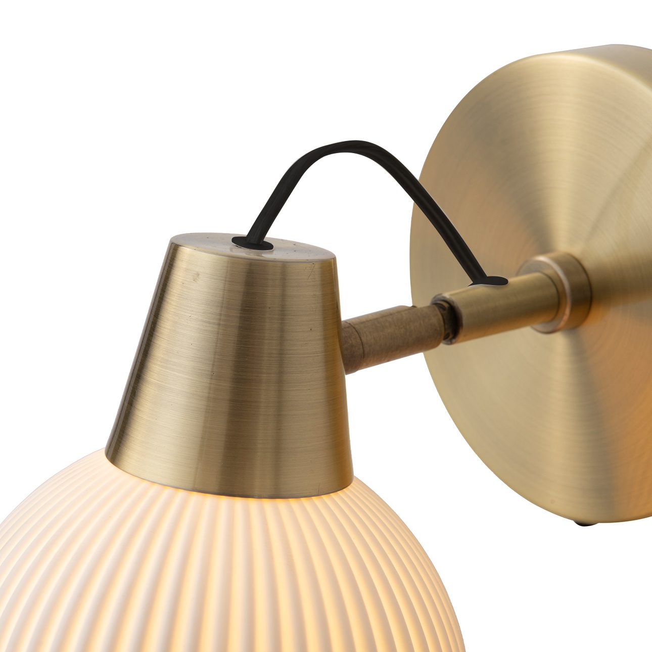 Petaluma Bone Porcelain Wall Sconce - Brass